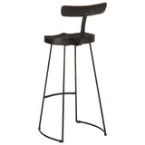 Tabourets de bar lot de 2 noir 49x43x103cm bois manguier massif