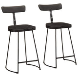 Tabourets de bar lot de 2 noir 49x43x88 cm bois manguier massif