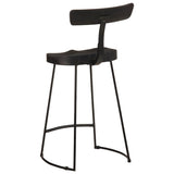 Tabourets de bar lot de 2 noir 49x43x88 cm bois manguier massif