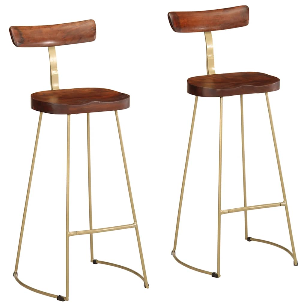 Tabourets de bar lot de 2 49x43x103 cm bois de manguier massif