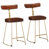 Tabourets de bar lot de 2 49x43x79 cm bois de manguier massif