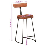 Tabourets de bar lot de 2 49x43x88 cm bois de manguier massif