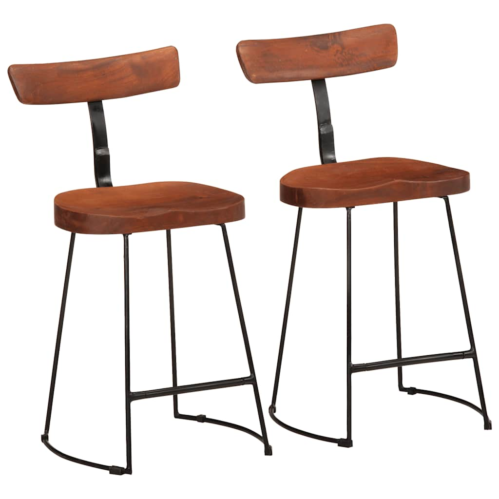 Tabourets de bar lot de 2 49x43x79 cm bois de manguier massif