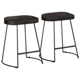 Tabourets de bar lot de 2 noir 46x38x52 cm bois manguier massif