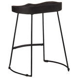 Tabourets de bar lot de 2 noir 46x38x52 cm bois manguier massif