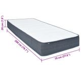 Slatted base mattress 200x70x20 cm fabric