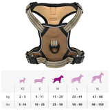 Adjustable Dog Harness with Reflective Stripes Brown M