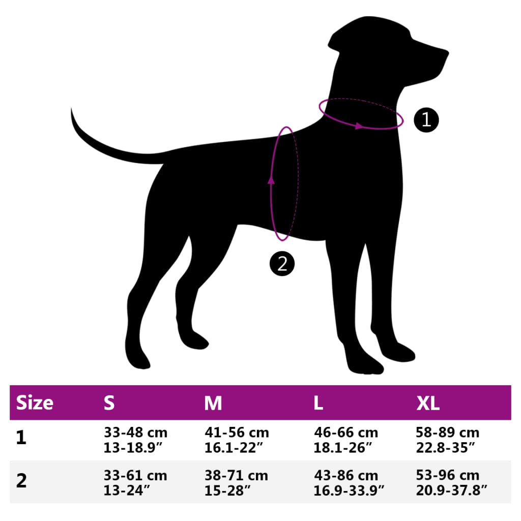 Dog harness with adjustable reflective strips M