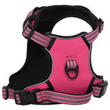 Dog harness with adjustable reflective strips pink M