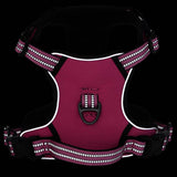 Dog harness with adjustable reflective strips pink M