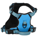 Dog harness with adjustable reflective strips blue L