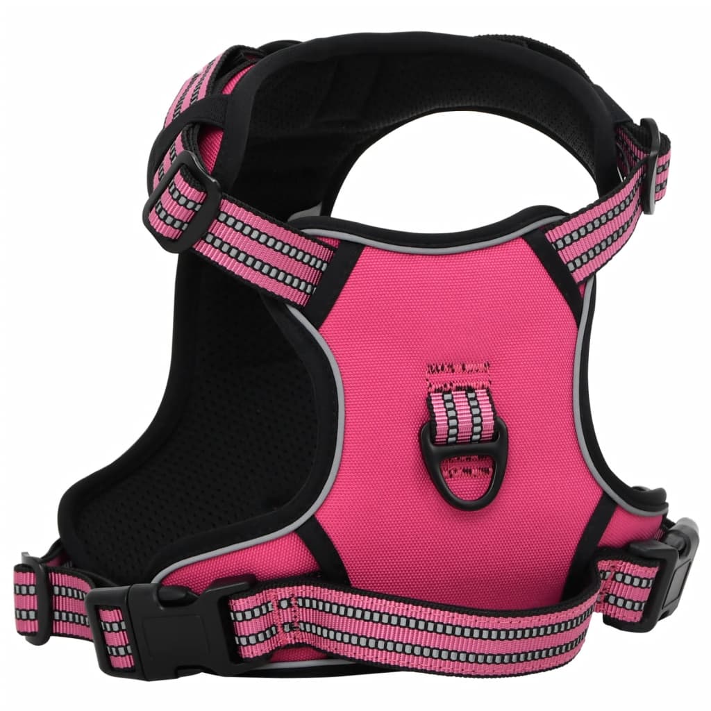 Harnais pour chien et bandes réfléchissantes réglables rose XL