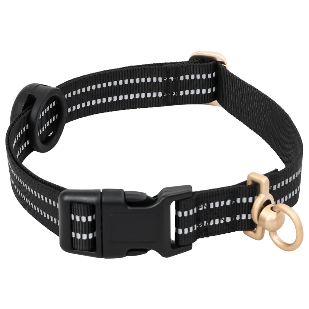 Harnais pour chien avec laisse et collier réglables noir S