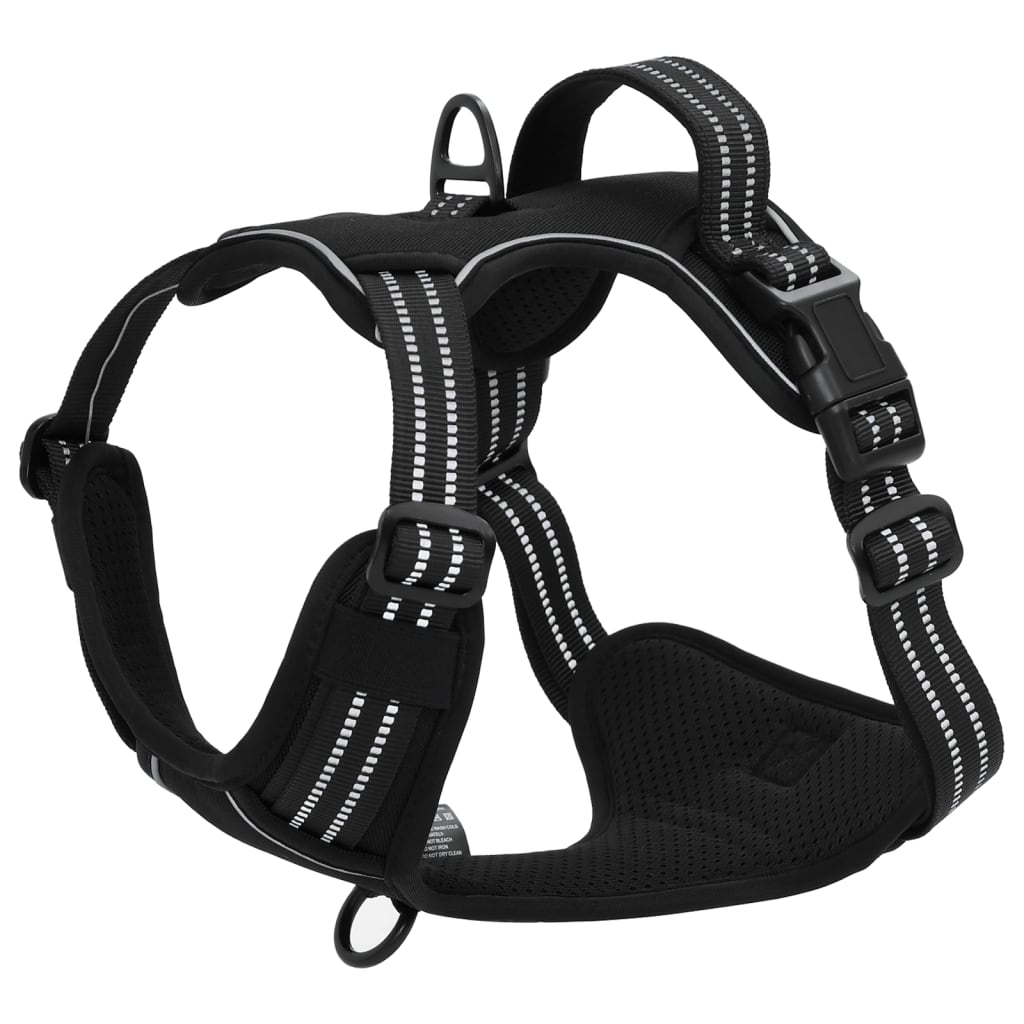 Harnais pour chien avec laisse et collier réglables noir S