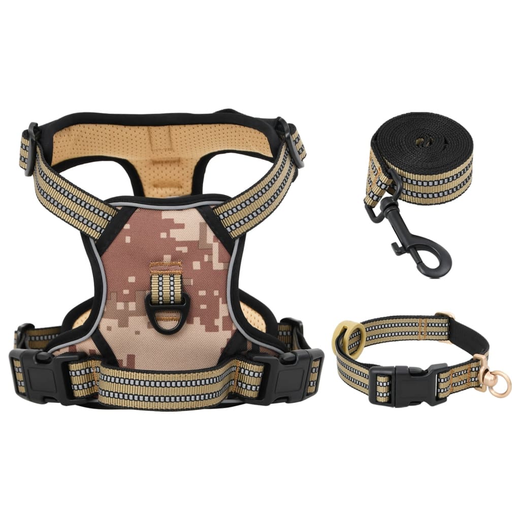 Harnais pour chien avec laisse et collier réglables S