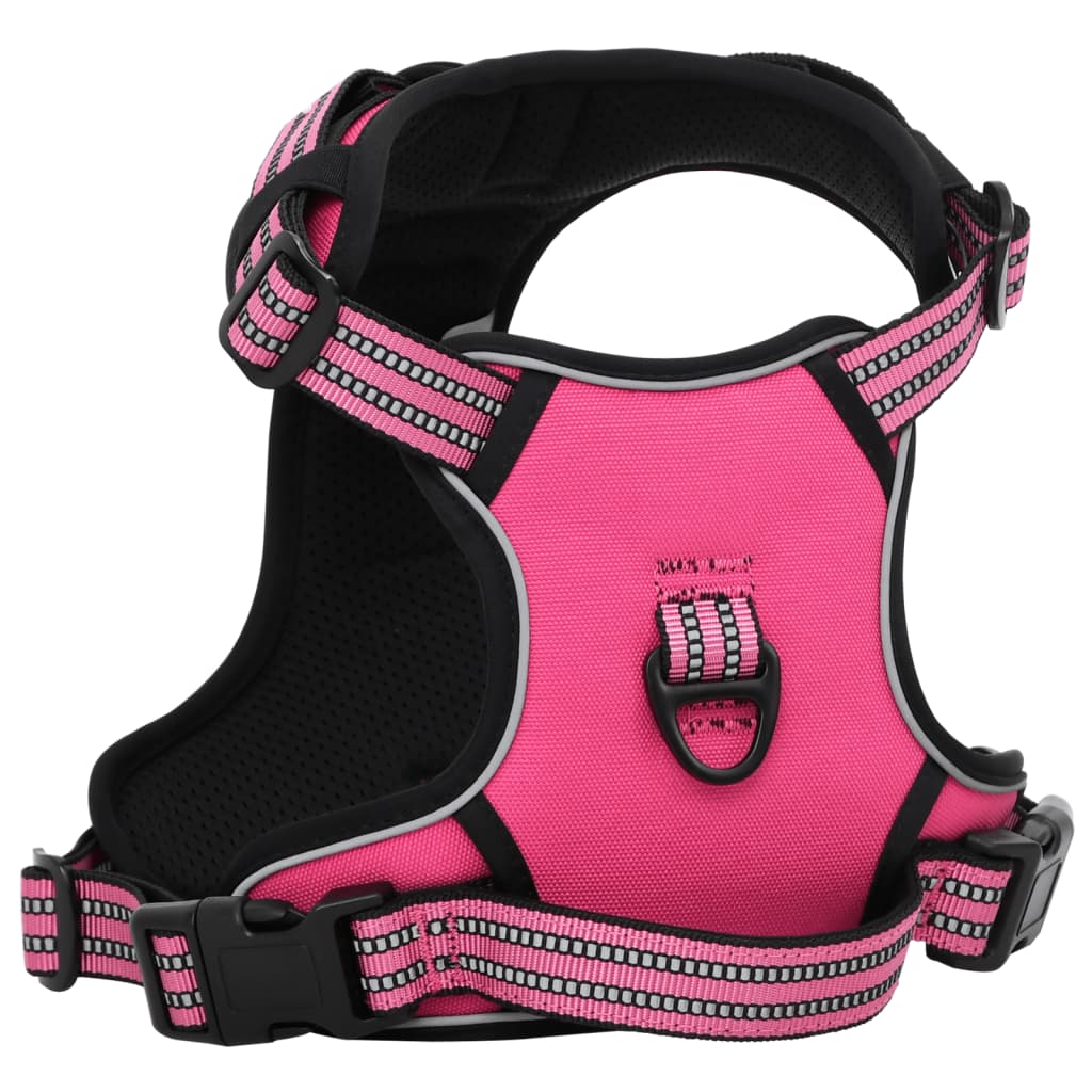 Harnais pour chien avec laisse et collier réglables rose S