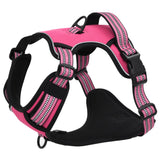 Hundegeschirr mit verstellbarer Leine und Halsband rosa M