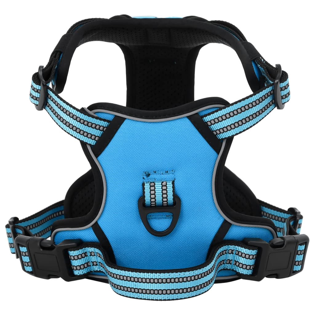 Dog harness with adjustable leash and collar blue XL