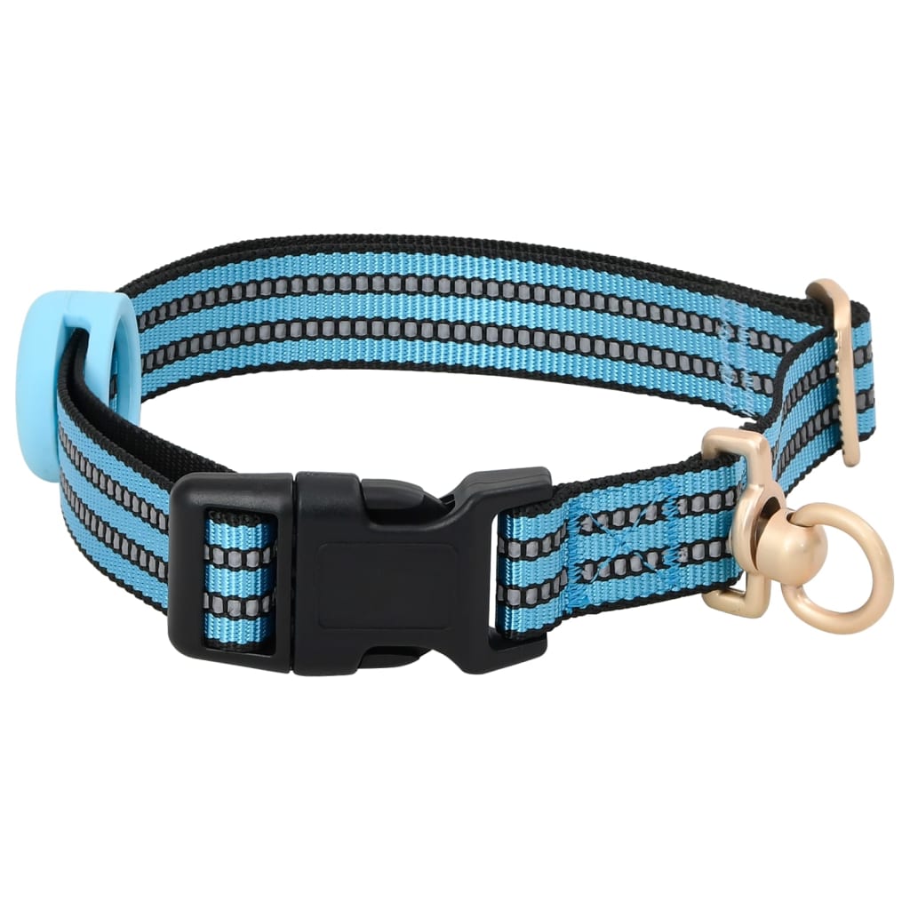 Harnais pour chien avec laisse et collier réglables bleu XL