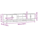 Meuble TV chêne sonoma 180x35x41 cm bois d'ingénierie