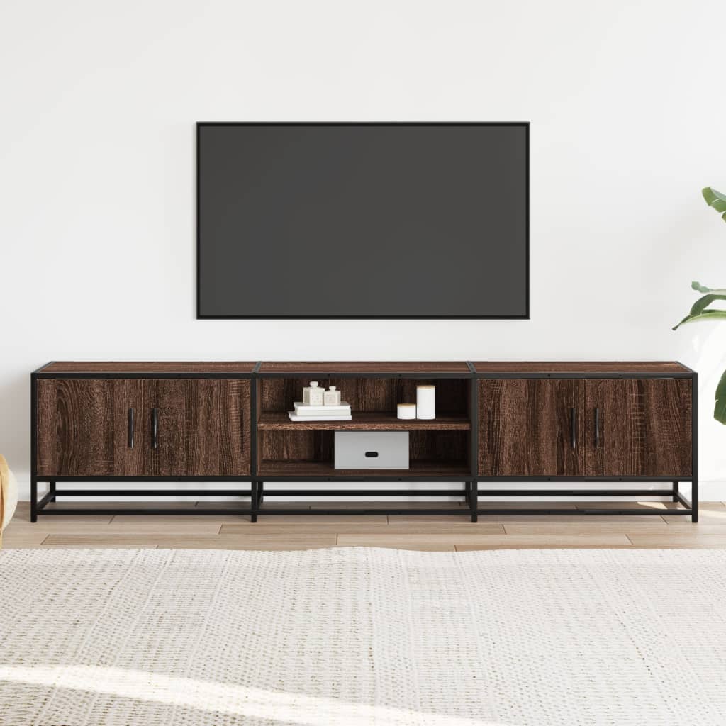 Meuble TV chêne marron 180x35x41 cm bois d'ingénierie