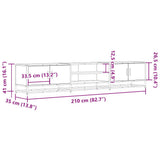 Meuble TV chêne sonoma 210x35x41 cm bois d'ingénierie