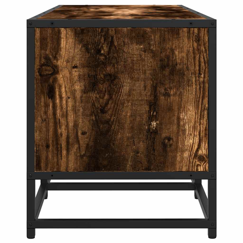 Meuble TV chêne fumé 210x35x41 cm bois d'ingénierie