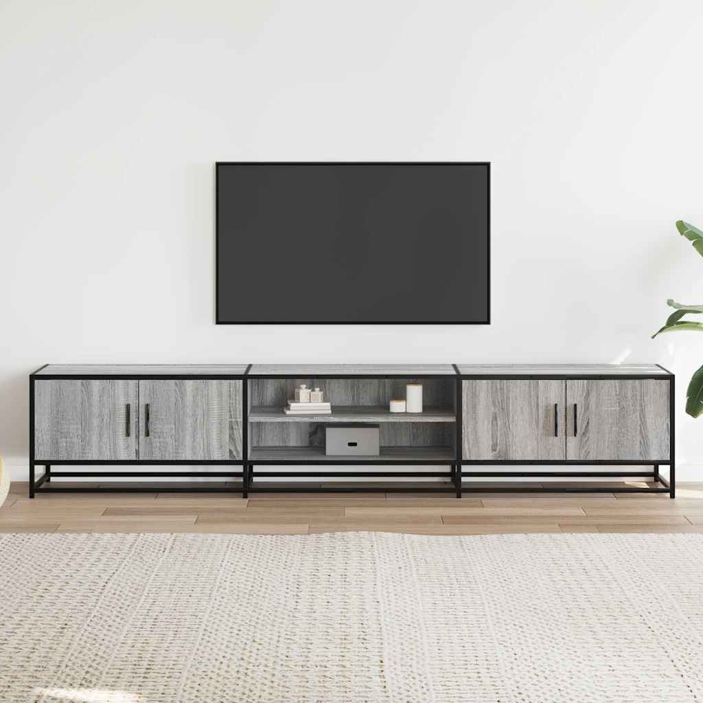 Meuble TV sonoma gris 210x35x41 cm bois d'ingénierie