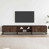 Meuble TV chêne marron 210x35x41 cm bois d'ingénierie