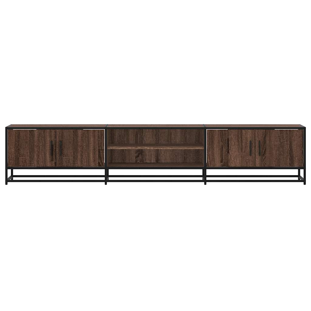 Meuble TV chêne marron 210x35x41 cm bois d'ingénierie