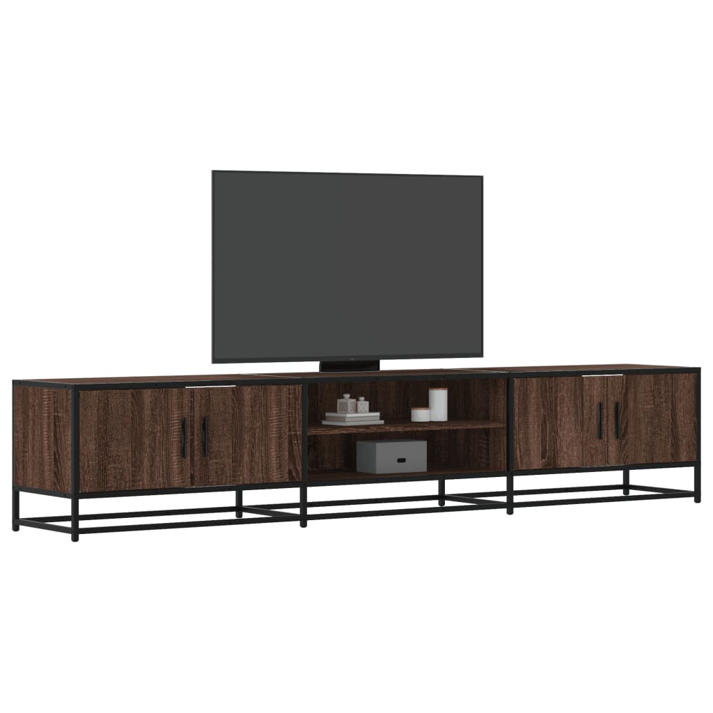 Meuble TV chêne marron 210x35x41 cm bois d'ingénierie