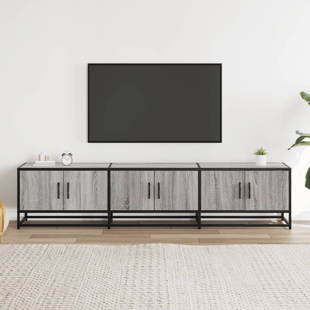 Meuble TV sonoma gris 180x35x41 cm bois d'ingénierie