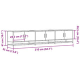 Meuble TV chêne sonoma 210x35x41 cm bois d'ingénierie