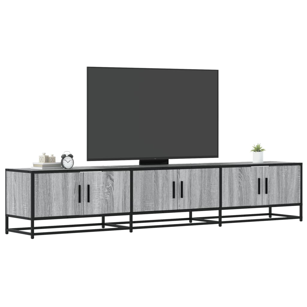 Meuble TV sonoma gris 210x35x41 cm bois d'ingénierie