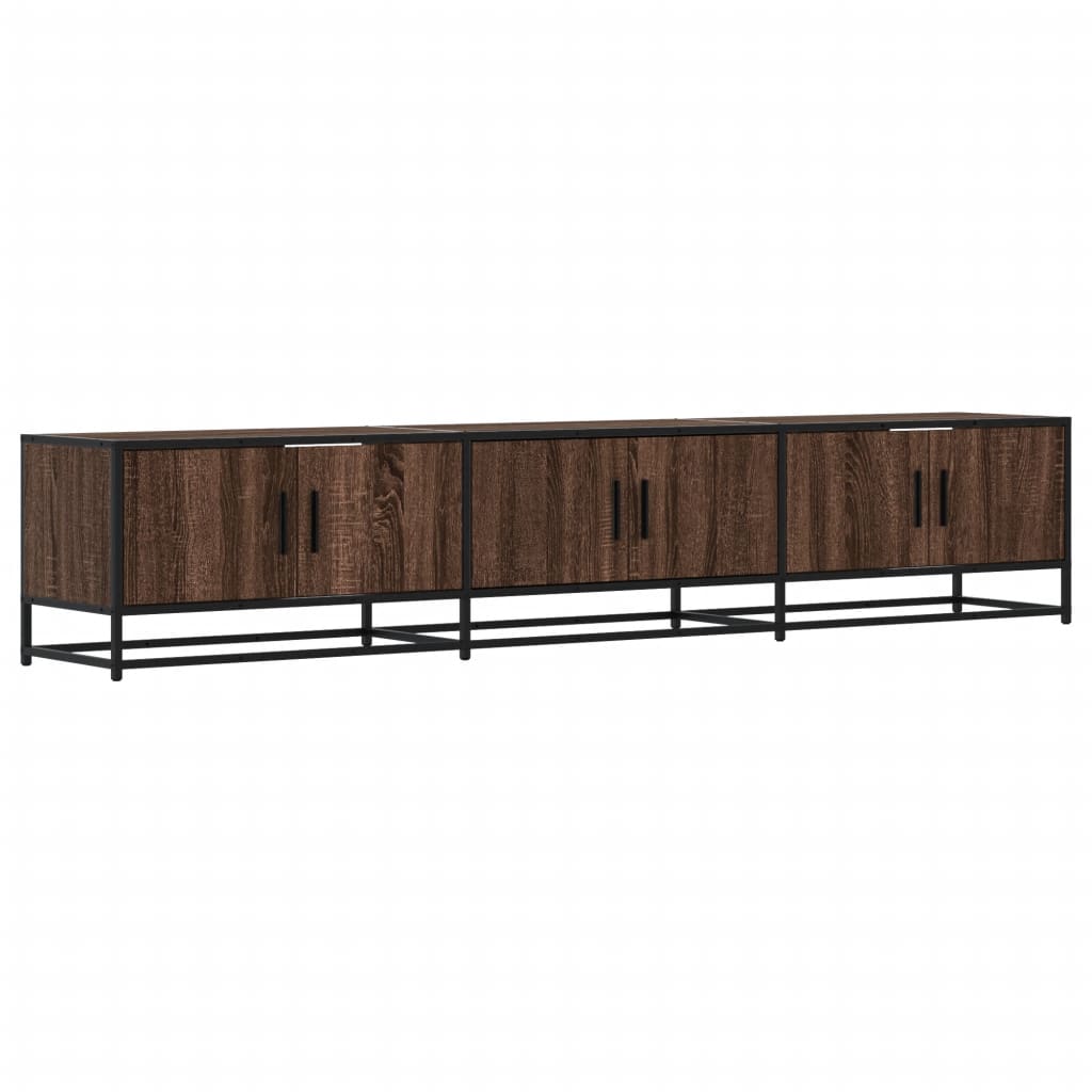 Meuble TV chêne marron 210x35x41 cm bois d'ingénierie