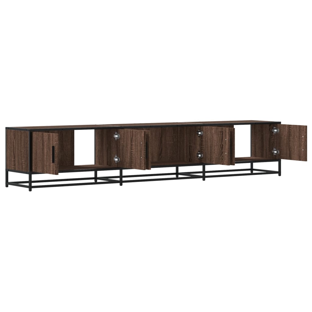 Meuble TV chêne marron 210x35x41 cm bois d'ingénierie