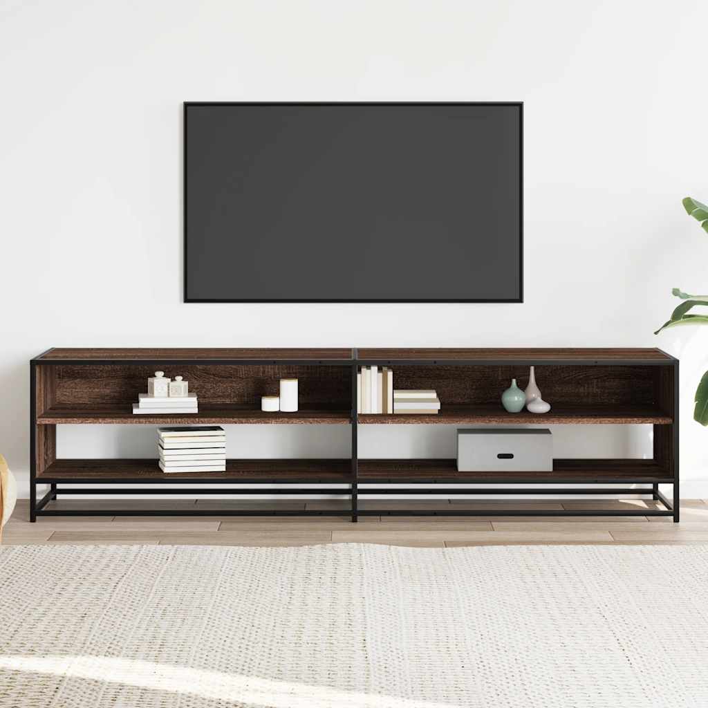 Meuble TV chêne marron 180,5x40x46 cm bois d'ingénierie