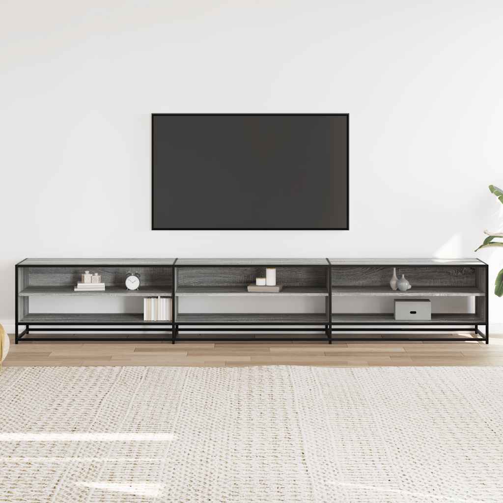 Meuble TV sonoma gris 270x40x46 cm bois d'ingénierie