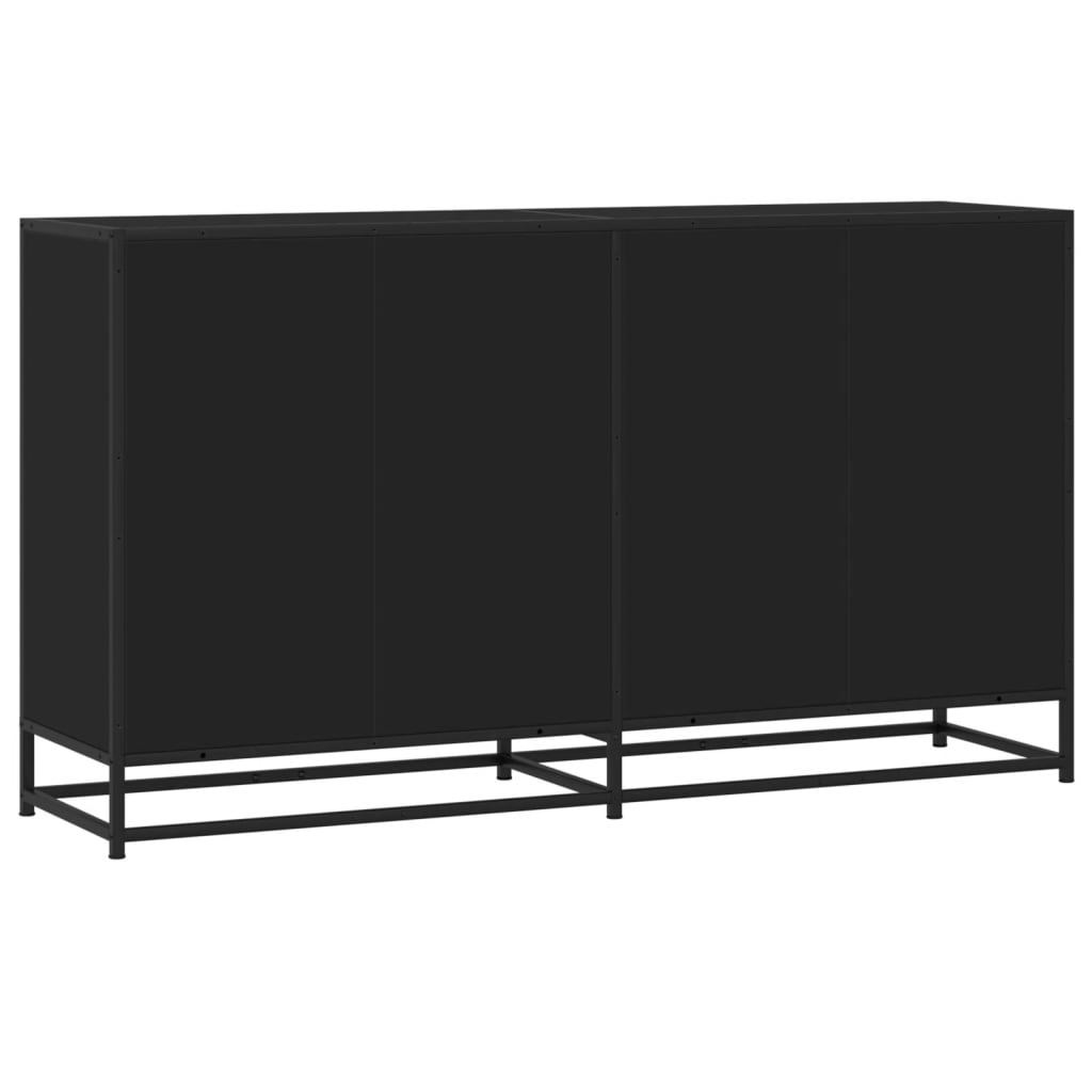 Buffet noir 134x35x76 cm bois d’ingénierie