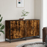 Smoked oak sideboard 134x35x76 cm engineered wood