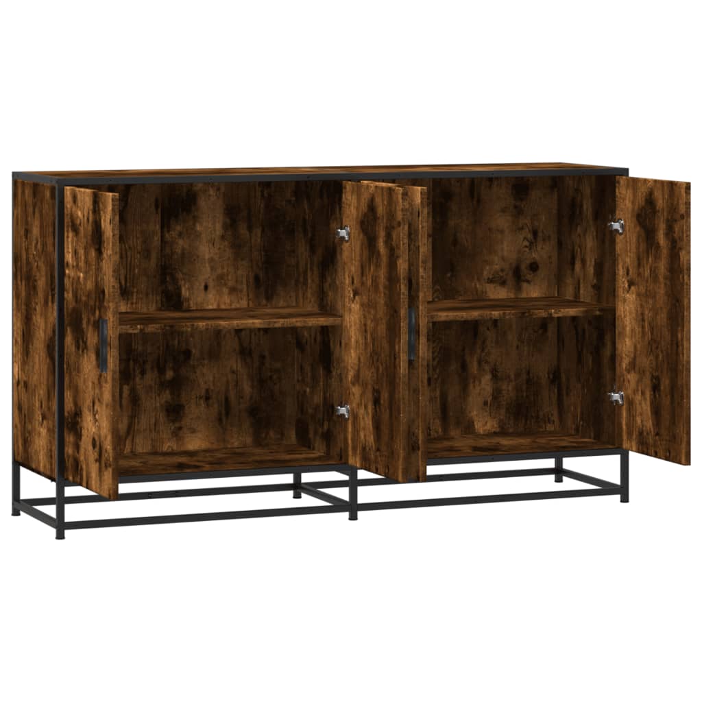 Smoked oak sideboard 134x35x76 cm engineered wood