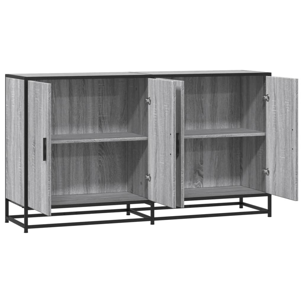 Buffet sonoma gris 134x35x76 cm bois d'ingénierie