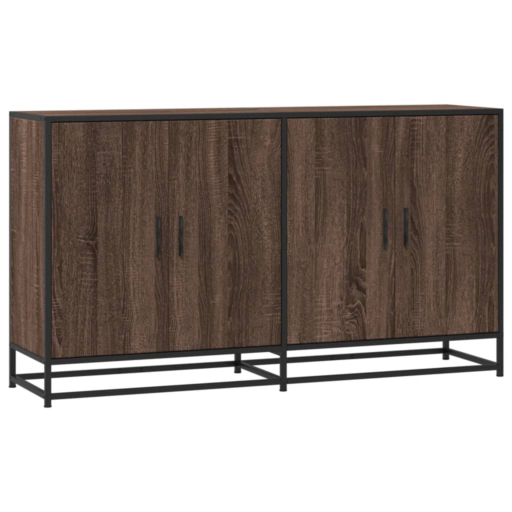 Brown oak sideboard 134x35x76 cm engineered wood