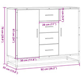 Buffet noir 92x35x76 cm bois d’ingénierie