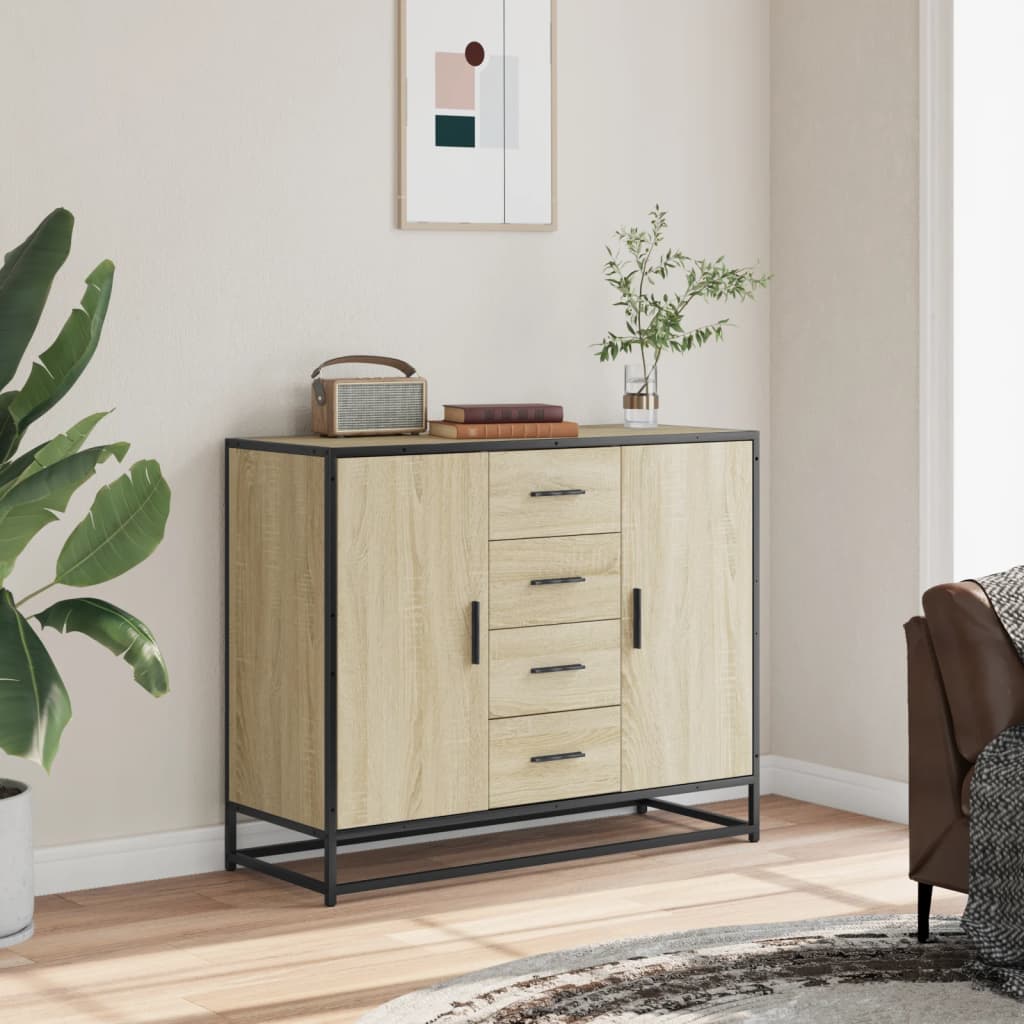 Sonoma oak sideboard 92x35x76 cm engineered wood