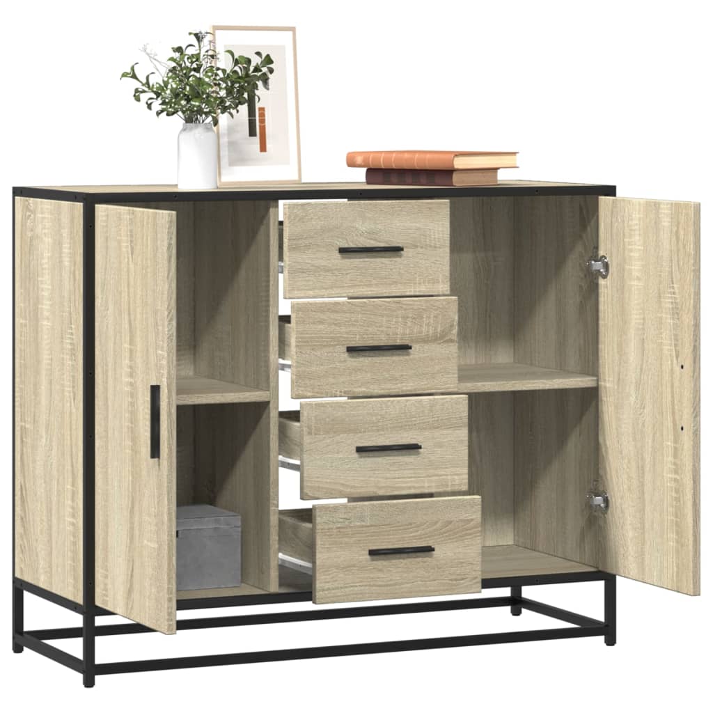 Sonoma oak sideboard 92x35x76 cm engineered wood