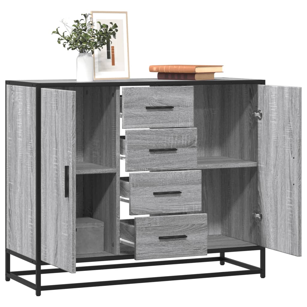 Buffet sonoma gris 92x35x76 cm bois d'ingénierie