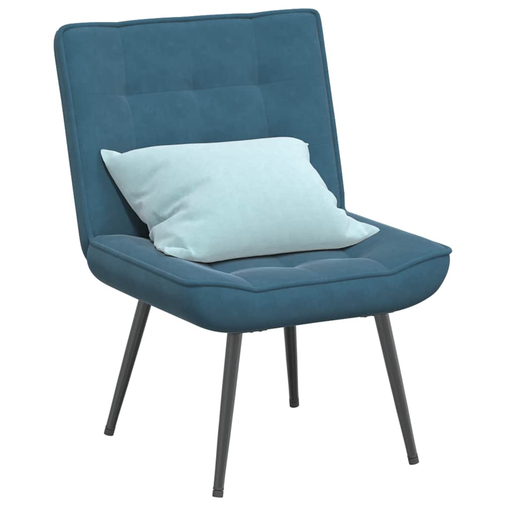 Chaise de relaxation bleu 64x74x84 cm velours