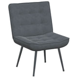 Chaise de relaxation avec tabouret Gris foncé Velours