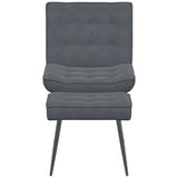 Chaise de relaxation avec tabouret Gris foncé Velours